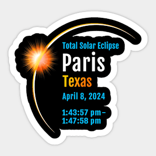 Paris Texas Tx Total Solar Eclipse 2024 1 Sticker